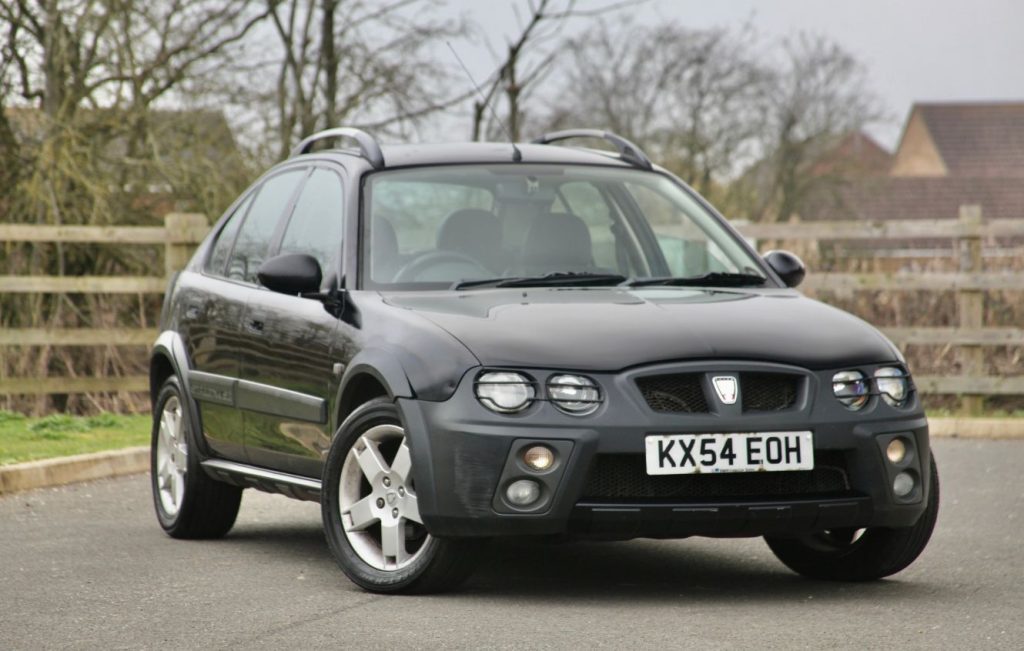 Black Rover Streetwise 2004 front three-quarter view parked on country road with registration KX54 EOH
