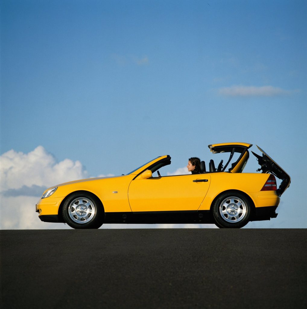 Yellow Mercedes-Benz slk 200 kompressor